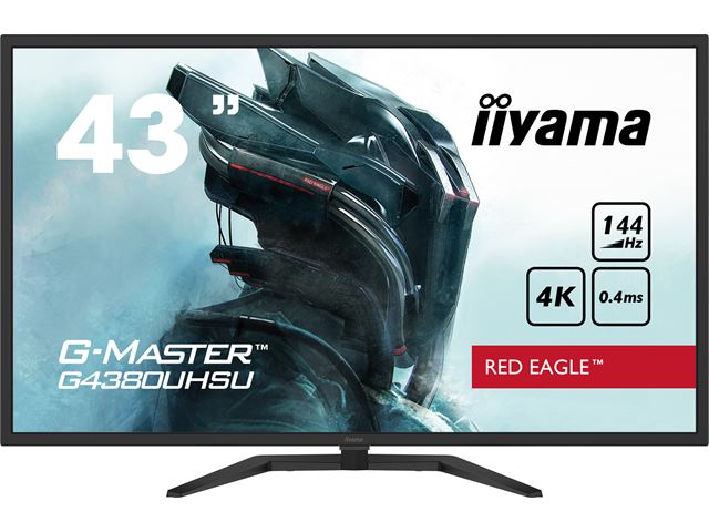EX DEMO UNIT iiyama G-Master Red Eagle gaming monitor G4380UHSU-B1 43" Black, VA panel, 144hz, 4K, 0.4ms, FreeSync, HDMI/DisplayPort with USB Hub image 2