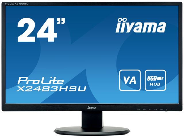iiyama ProLite monitor X2483HSU-B5 24" VA, Full HD, Black, HDMI, Display Port, USB Hub image 0