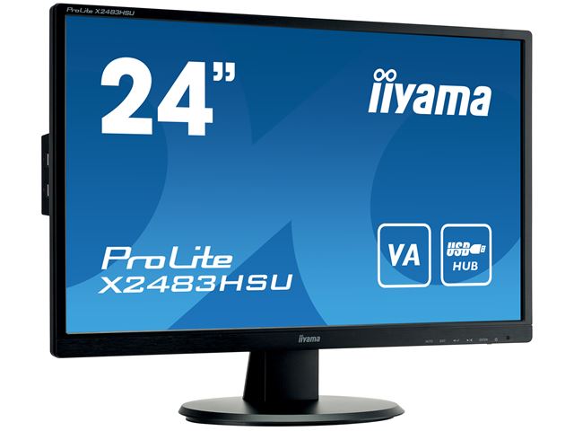 iiyama ProLite monitor X2483HSU-B5 24" VA, Full HD, Black, HDMI, Display Port, USB Hub image 1