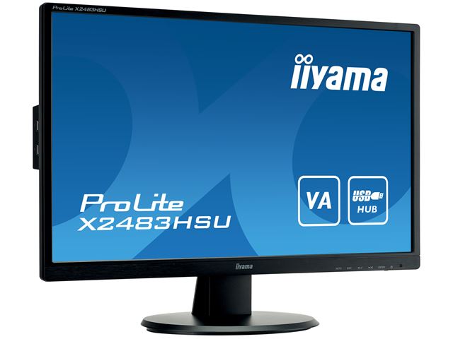 iiyama ProLite monitor X2483HSU-B5 24" VA, Full HD, Black, HDMI, Display Port, USB Hub image 2