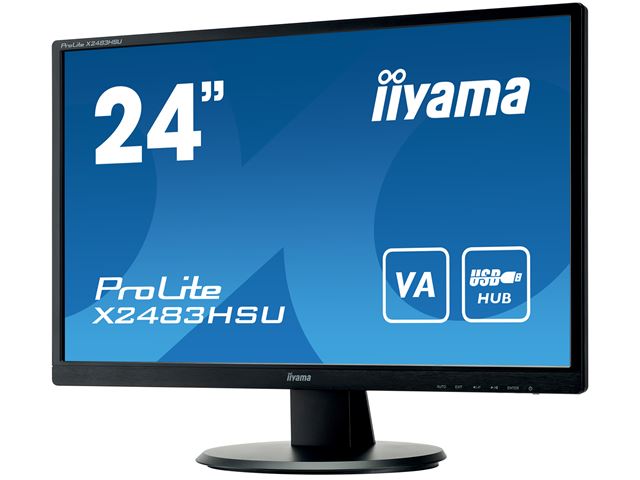 iiyama ProLite monitor X2483HSU-B5 24" VA, Full HD, Black, HDMI, Display Port, USB Hub image 3
