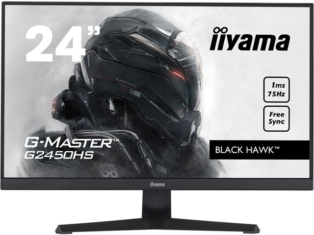 iiyama G-Master Black Hawk gaming monitor G2450HS-B1 23.8" Black, VA, 75Hz, 1ms, FreeSync, HDMI, Display Port image 0