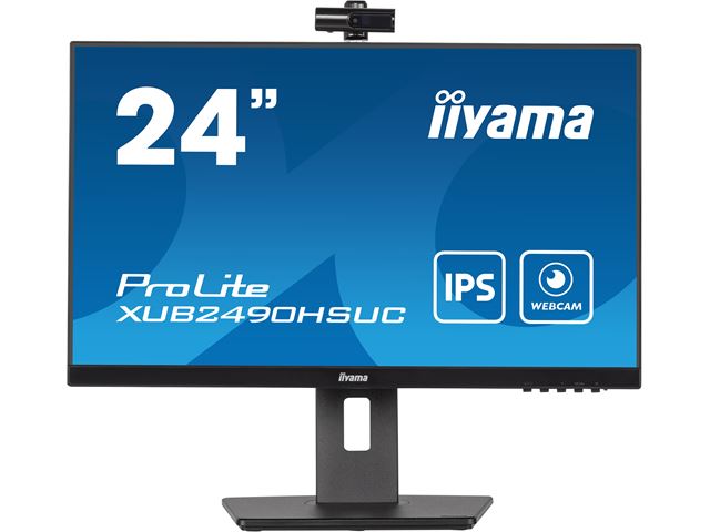iiyama ProLite monitor XUB2490HSUC-B5 24" IPS, FHD webcam and microphone, Height Adjustable, 3-side borderless design image 0