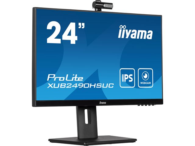 iiyama ProLite monitor XUB2490HSUC-B5 24" IPS, FHD webcam and microphone, Height Adjustable, 3-side borderless design image 3