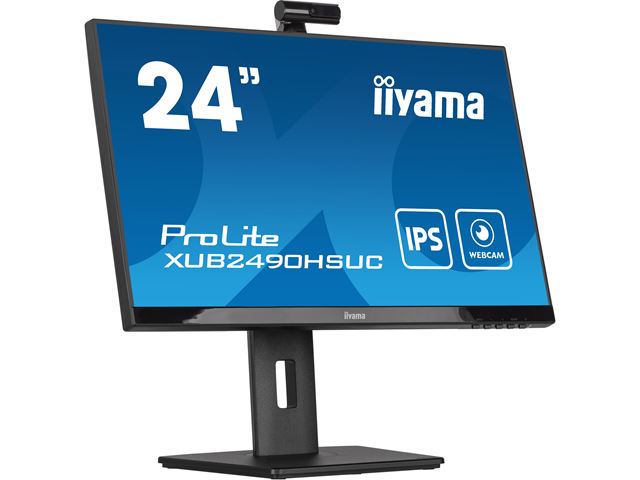 iiyama ProLite monitor XUB2490HSUC-B5 24" IPS, FHD webcam and microphone, Height Adjustable, 3-side borderless design image 5
