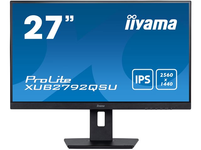iiyama ProLite monitor XUB2792QSU-B5 27" IPS, 2560x1440, FreeSync, 3-side borderless, Black, HDMI, Display Port, USB Hub, Height Adjustable image 0