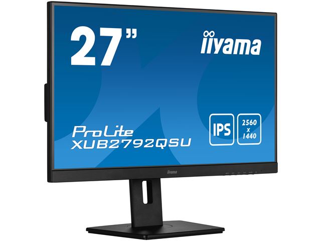 iiyama ProLite monitor XUB2792QSU-B5 27" IPS, 2560x1440, FreeSync, 3-side borderless, Black, HDMI, Display Port, USB Hub, Height Adjustable image 2
