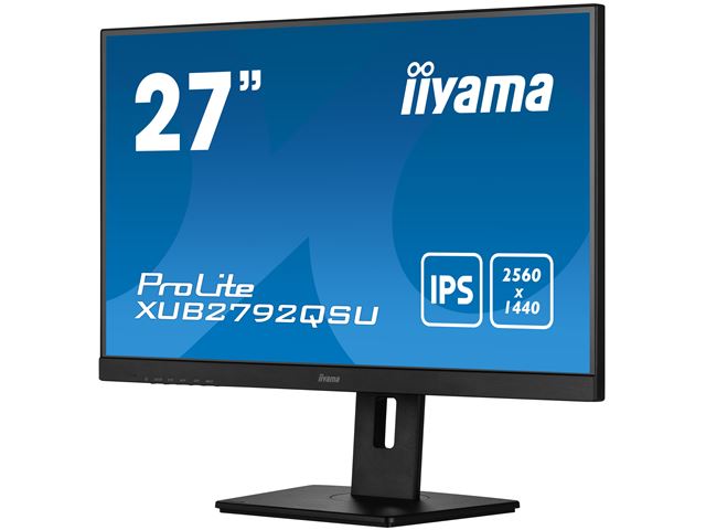 iiyama ProLite monitor XUB2792QSU-B5 27" IPS, 2560x1440, FreeSync, 3-side borderless, Black, HDMI, Display Port, USB Hub, Height Adjustable image 7