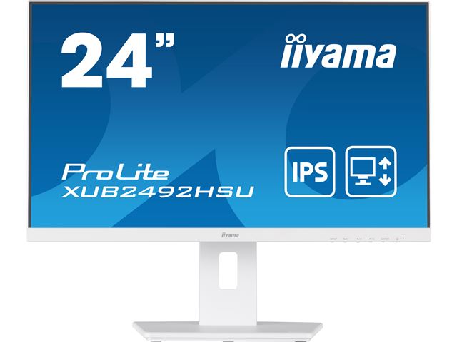 iiyama ProLite monitor XUB2492HSU-W5 24" IPS, Full HD, White, 3-side borderless, HDMI, Display Port, USB Hub, Height Adjustable image 0