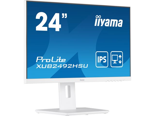 iiyama ProLite monitor XUB2492HSU-W5 24" IPS, Full HD, White, 3-side borderless, HDMI, Display Port, USB Hub, Height Adjustable image 2