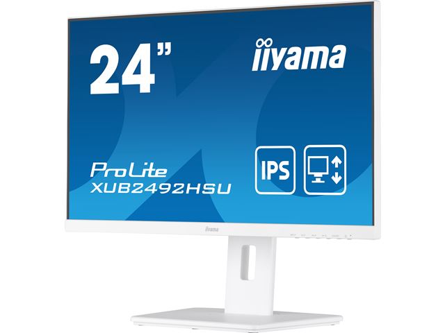 iiyama ProLite monitor XUB2492HSU-W5 24" IPS, Full HD, White, 3-side borderless, HDMI, Display Port, USB Hub, Height Adjustable image 4