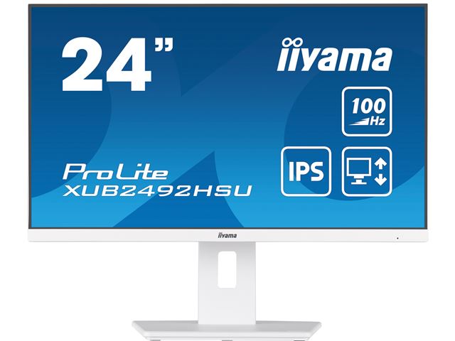 iiyama ProLite monitor XUB2492HSU-W6 24" IPS, Full HD, White, 3-side borderless, 1000hz refresh rate, HDMI, Display Port, USB Hub, Height Adjustable image 0