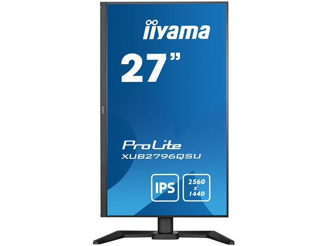 iiyama ProLite monitor XUB2796QSU-B5, 27" business/gaming, Ultra-wide Resolution, slimline, IPS, Height Adjustable and pivot function, HDMI, DisplayPort, FreeSync, Flicker free image 1