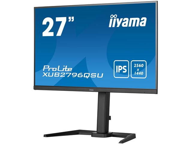 iiyama ProLite monitor XUB2796QSU-B5, 27" business/gaming, Ultra-wide Resolution, slimline, IPS, Height Adjustable and pivot function, HDMI, DisplayPort, FreeSync, Flicker free image 4