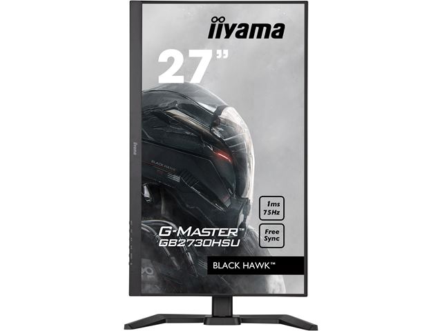 iiyama G-Master Black Hawk gaming monitor GB2730HSU-B5 27" Black, Ultra Slim Bezel, Full HD, 75Hz, 1ms, FreeSync, HDMI, Display Port, USB Hub image 1