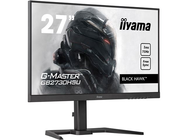 iiyama G-Master Black Hawk gaming monitor GB2730HSU-B5 27" Black, Ultra Slim Bezel, Full HD, 75Hz, 1ms, FreeSync, HDMI, Display Port, USB Hub image 2