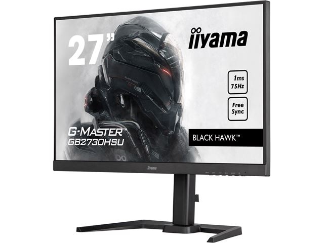 iiyama G-Master Black Hawk gaming monitor GB2730HSU-B5 27" Black, Ultra Slim Bezel, Full HD, 75Hz, 1ms, FreeSync, HDMI, Display Port, USB Hub image 4