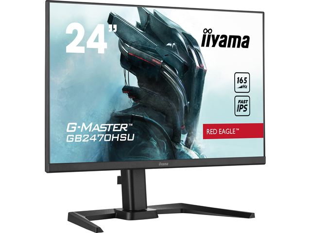 iiyama G-Master Red Eagle gaming monitor GB2470HSU-B5 23.8" Height Adjustable, Full HD, 165Hz, 0.8ms, FreeSync, HDMI, Display Port, USB Hub image 17
