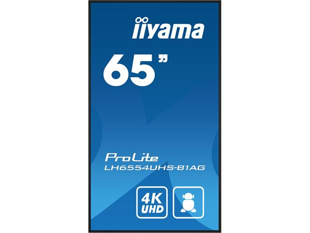 iiyama Prolite monitor LH6554UHS-B1AG 65" IPS panel, 4K UHD, 24/7, AntiGlare, Landscape/Portrait with Android OS, FailOver and Intel® SDM slot image 1