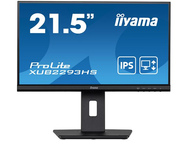 iiyama ProLite monitor XUB2293HS-B5 22" IPS panel, 3-side borderless design, height adjustable stand, HDMI, DP image 0