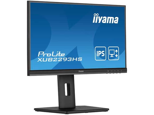 iiyama ProLite monitor XUB2293HS-B5 22" IPS panel, 3-side borderless design, height adjustable stand, HDMI, DP image 3