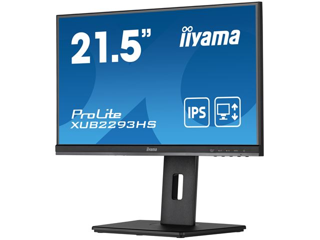 iiyama ProLite monitor XUB2293HS-B5 22" IPS panel, 3-side borderless design, height adjustable stand, HDMI, DP image 4