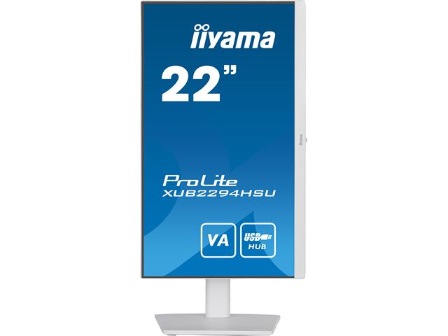 iiyama ProLite monitor XUB2294HSU-W2 22" 3-side borderless, height adjustable, white, VA panel, HDMI image 2