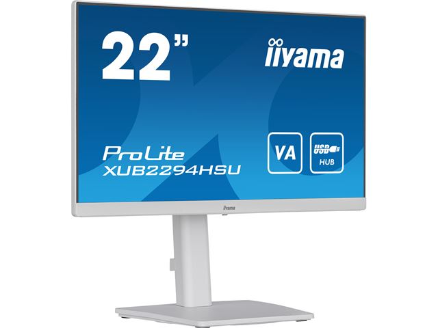 iiyama ProLite monitor XUB2294HSU-W2 22" 3-side borderless, height adjustable, white, VA panel, HDMI image 10