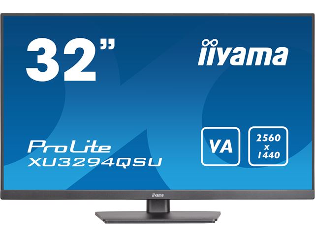 iiyama ProLite monitor XU3294QSU-B1 32" VA, Black, Ultra wide res, HDMI, DP, Blue light reducer, USB hub image 0