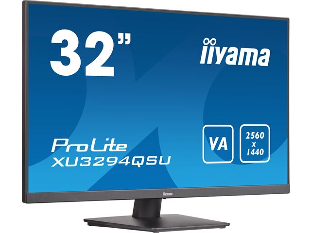 iiyama ProLite monitor XU3294QSU-B1 32" VA, Black, Ultra wide res, HDMI, DP, Blue light reducer, USB hub image 1