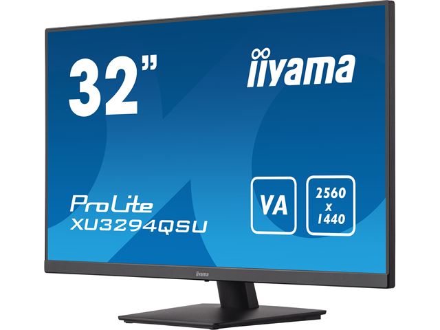 iiyama ProLite monitor XU3294QSU-B1 32" VA, Black, Ultra wide res, HDMI, DP, Blue light reducer, USB hub image 3