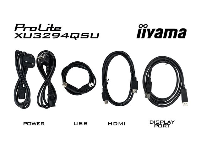 iiyama ProLite monitor XU3294QSU-B1 32" VA, Black, Ultra wide res, HDMI, DP, Blue light reducer, USB hub image 10
