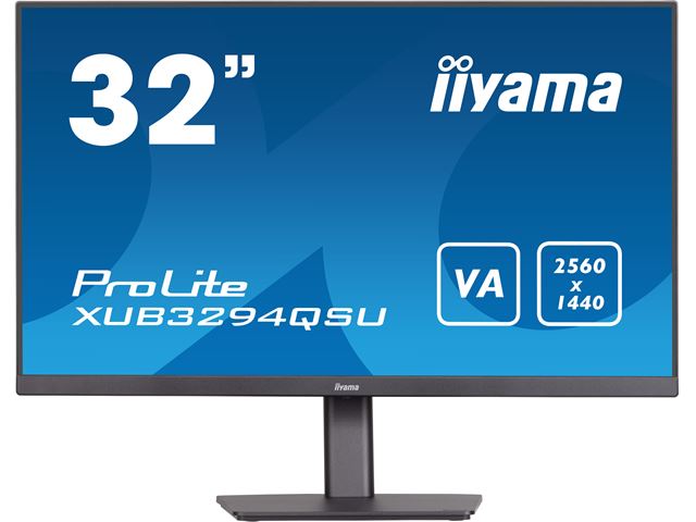 iiyama ProLite monitor XUB3294QSU-B1 32" VA, Height Adjustable, Black, Ultra wide res, HDMI, DP, Blue light reducer, USB hub image 0