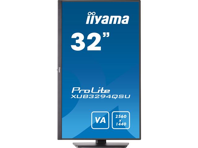 iiyama ProLite monitor XUB3294QSU-B1 32" VA, Height Adjustable, Black, Ultra wide res, HDMI, DP, Blue light reducer, USB hub image 1