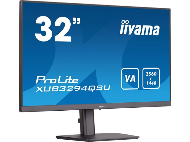 iiyama ProLite monitor XUB3294QSU-B1 32" VA, Height Adjustable, Black, Ultra wide res, HDMI, DP, Blue light reducer, USB hub image 2