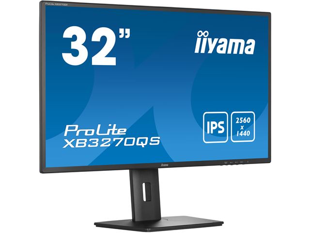 iiyama Prolite monitor XB3270QS-B5 32" IPS WQHD 2560x1440, Black, HDMI,  Display Port, DVI, Height Adjustable image 2