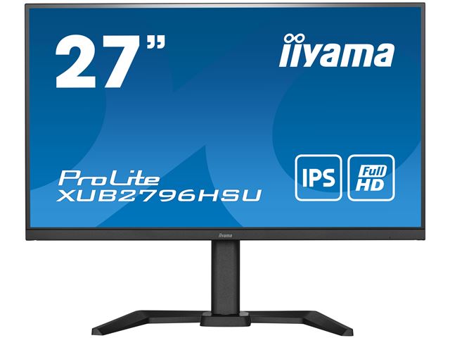iiyama ProLite monitor XUB2796HSU-B5, 27" business/gaming, slimline, IPS, Height Adjustable and pivot function, HDMI, DisplayPort, FreeSync, Flicker free image 0