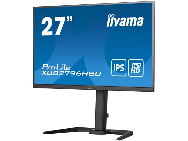 iiyama ProLite monitor XUB2796HSU-B5, 27" business/gaming, slimline, IPS, Height Adjustable and pivot function, HDMI, DisplayPort, FreeSync, Flicker free image 2
