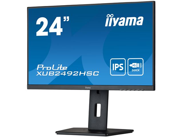 iiyama ProLite monitor XUB2492HSC-B5 24" IPS, Height Adjustable, 3-side borderless design, USB-C, flicker free blue light reducer image 4