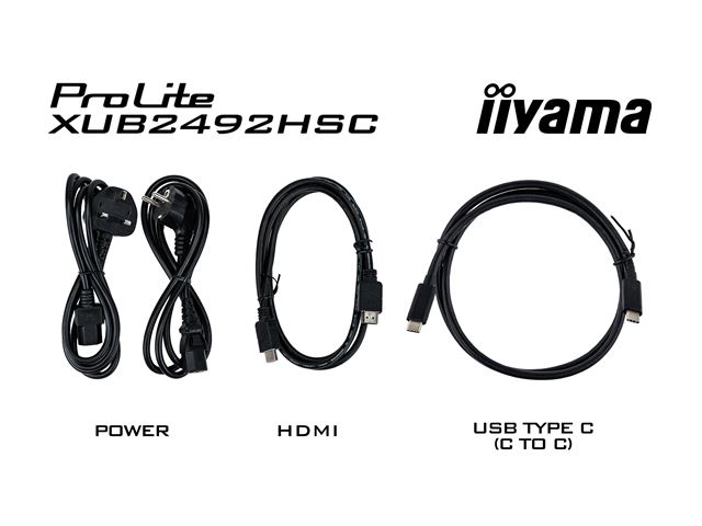 iiyama ProLite monitor XUB2492HSC-B5 24" IPS, Height Adjustable, 3-side borderless design, USB-C, flicker free blue light reducer image 11