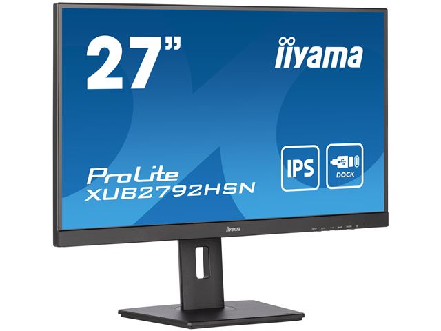 iiyama ProLite Monitor XUB2792HSN-B5 27", Black, Height Adjustable, IPS Panel, USB-C connection, Daisy chain image 2