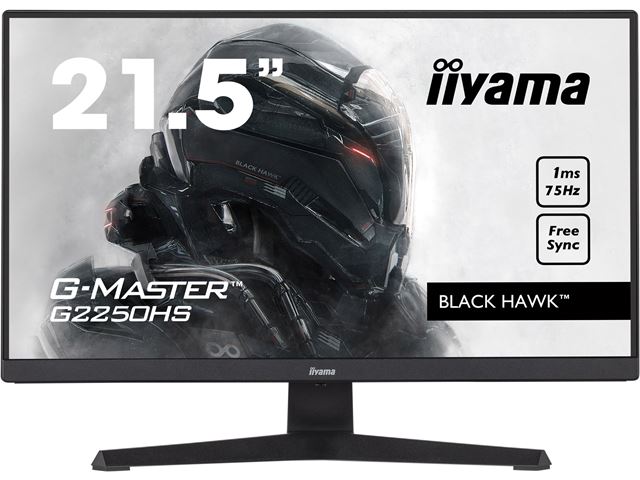 iiyama G-Master Black Hawk gaming monitor G2250HS-B1 22" Black, Full HD, 1ms, 75hz, FreeSync, HDMI image 0