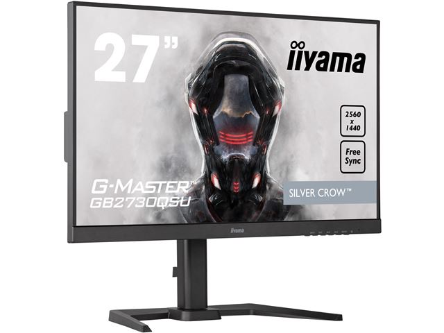 iiyama G-Master Silver Crow gaming monitor GB2730QSU-B5  27" Black, 2560 x 1440, 75hz, 1ms, FreeSync, HDMI, Display Port, USB Hub, Height Adjustable image 2