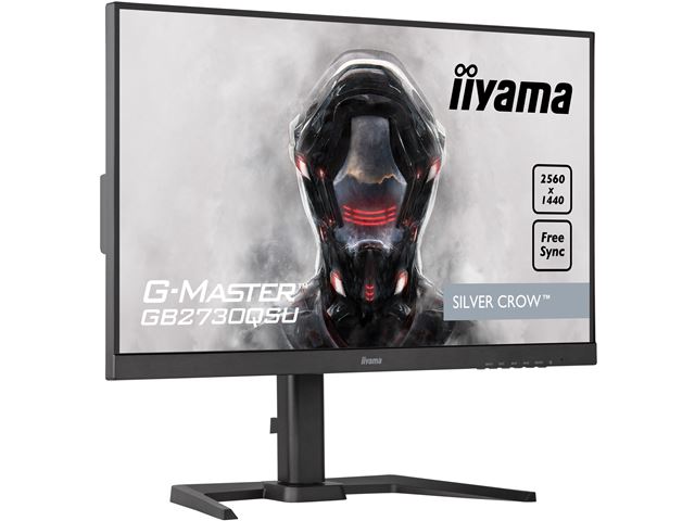iiyama G-Master Silver Crow gaming monitor GB2730QSU-B5  27" Black, 2560 x 1440, 75hz, 1ms, FreeSync, HDMI, Display Port, USB Hub, Height Adjustable image 3