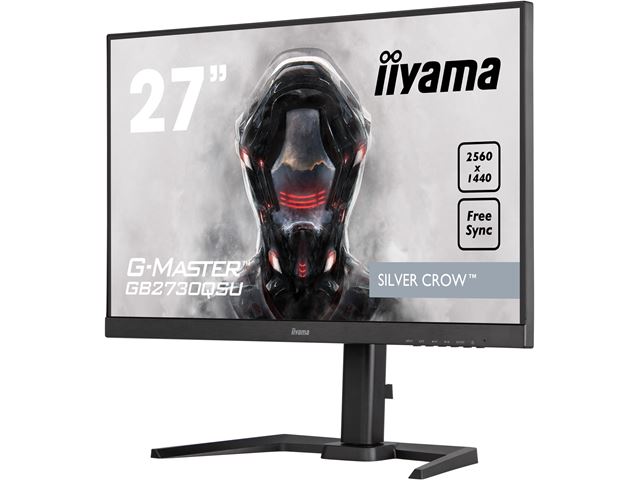 iiyama G-Master Silver Crow gaming monitor GB2730QSU-B5  27" Black, 2560 x 1440, 75hz, 1ms, FreeSync, HDMI, Display Port, USB Hub, Height Adjustable image 4
