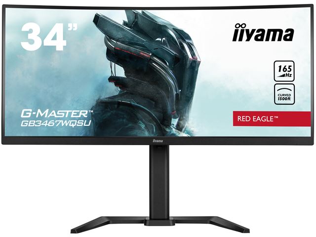 iiyama G-Master Red Eagle curved gaming monitor GB3467WQSU-B5 34" Black, 165hz, 3440x1440 res, 0.4ms, FreeSync, 2 x HDMI/DisplayPort with USB Hub image 1