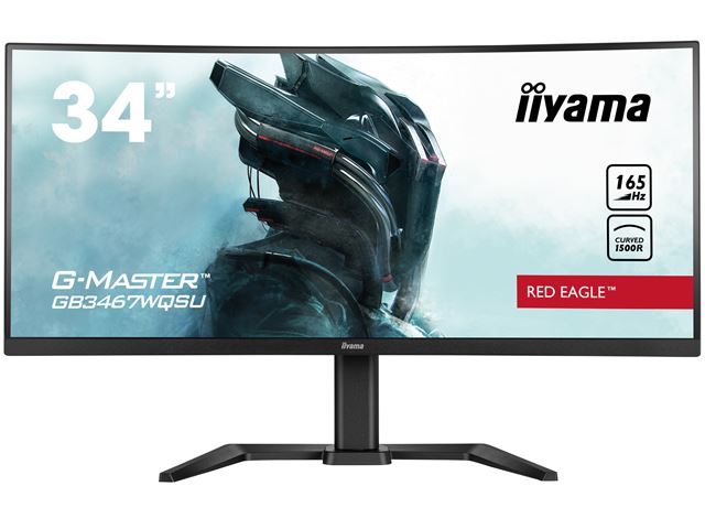 iiyama G-Master Red Eagle curved gaming monitor GB3467WQSU-B5 34" Black, 165hz, 3440x1440 res, 0.4ms, FreeSync, 2 x HDMI/DisplayPort with USB Hub image 2