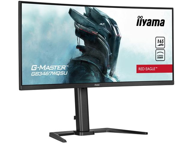 iiyama G-Master Red Eagle curved gaming monitor GB3467WQSU-B5 34" Black, 165hz, 3440x1440 res, 0.4ms, FreeSync, 2 x HDMI/DisplayPort with USB Hub image 3