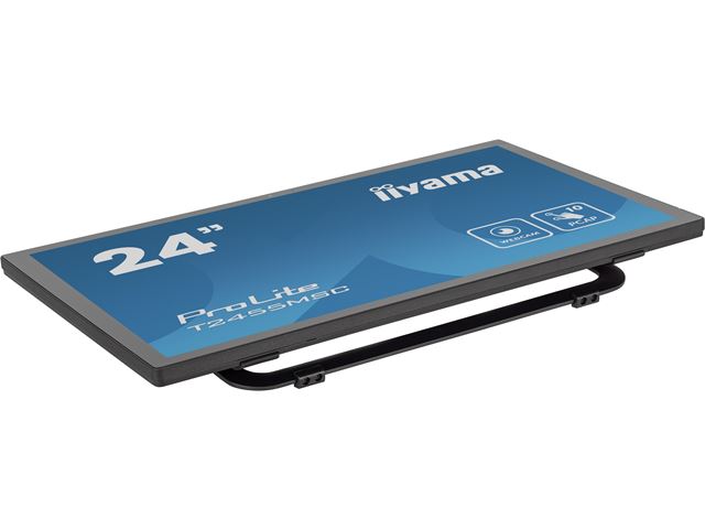 iiyama ProLite monitor T2455MSC-B1 24" Black, IPS, Projective Capacitive 10pt touch, HDMI, Display Port, edge-to-edge glass, anti fingerprint coating, integrated webcam & mic image 1