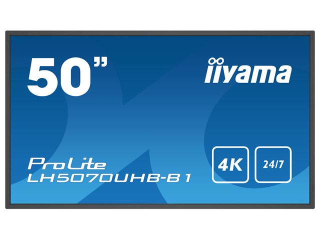 iiyama Prolite monitor LH5070UHB-B1 50" Digital Signage, VA, Slimline, 4K UHD, 700cd/m² brightness, 24/7, Landscape/Portrait, with Android OS image 0